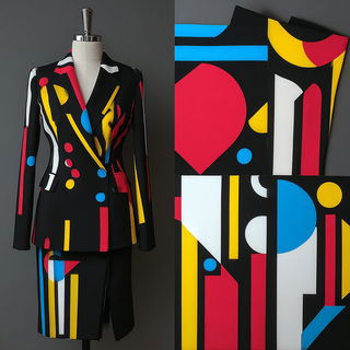 Chromapercussive style, Midjourney V7: haute-couture fashion outfit