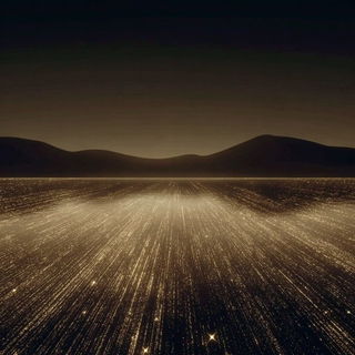 Orbric Haloism style, Midjourney V7: realistic landscape photograph of quiet dawn