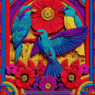 Mandala Cartogram style, Midjourney V7: traditional folk art