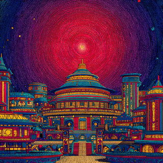 Mandala Cartogram style, Midjourney V7: cinematic shot from sci-fi movie