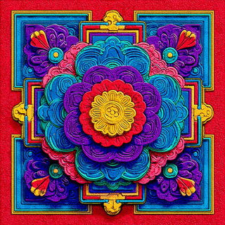 Mandala Cartogram style, Midjourney V7: creative pattern composition