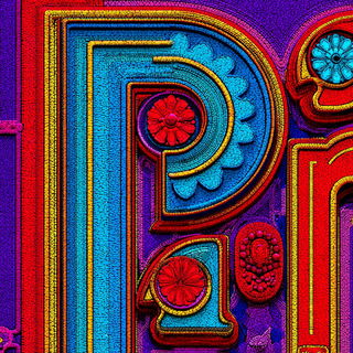 Mandala Cartogram style, Midjourney V7: typographic composition with large letters