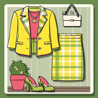 The Yellow Margin Studio style, Midjourney V7: haute-couture fashion outfit