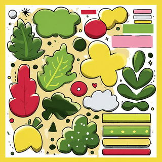 The Yellow Margin Studio style, Midjourney V7: creative pattern composition