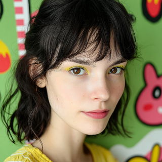 The Yellow Margin Studio style, Midjourney V7: photographic portrait of female protagonist