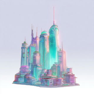 Prism Crucible style, Midjourney V7: megacity with futuristic bioarchitecture