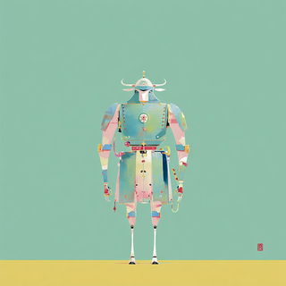 Mistralith style, Midjourney V7: concept art character design of retropunk steam knight