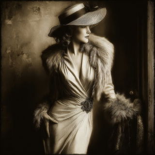 Sepulcher Velvetism style, Midjourney V7: haute-couture fashion outfit