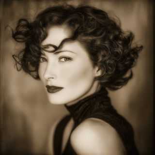 Sepulcher Velvetism style, Midjourney V7: photographic portrait of female protagonist