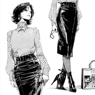 Linoclast Megascapes style, Midjourney V7: haute-couture fashion outfit