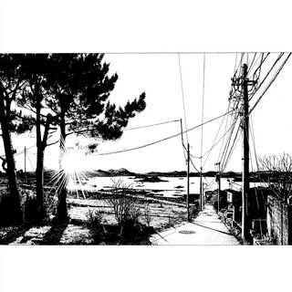 Linoclast Megascapes style, Midjourney V7: realistic landscape photograph of quiet dawn