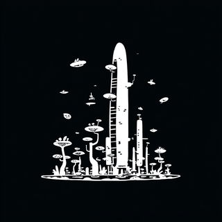 Moonkiln Blackware style, Midjourney V7: megacity with futuristic bioarchitecture