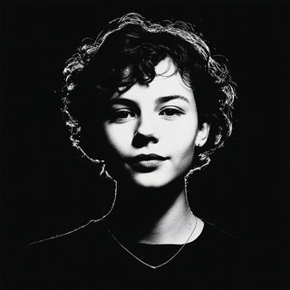 Moonkiln Blackware style, Midjourney V7: photographic portrait of female protagonist