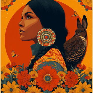 Floral Thunder style, Midjourney V7: traditional folk art