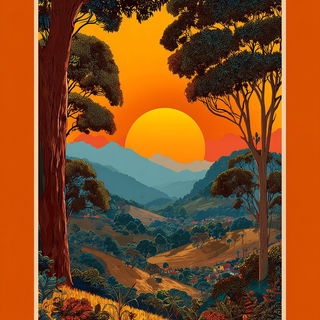Floral Thunder style, Midjourney V7: realistic landscape photograph of quiet dawn