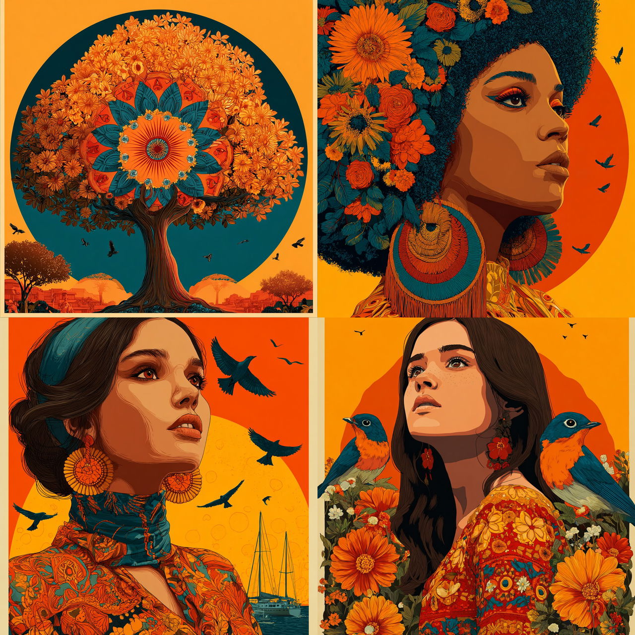 Floral Thunder style, Midjourney V7, render 1 of 4