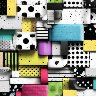 Dovetail Blockworld style, Midjourney V7: creative pattern composition
