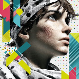 Dovetail Blockworld style, Midjourney V7: photographic portrait of female protagonist