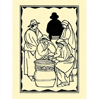 Tidebound Classicism style, Midjourney V7: traditional folk art