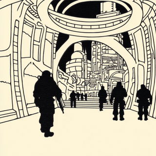 Tidebound Classicism style, Midjourney V7: cinematic shot from sci-fi movie