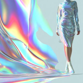 Chromafjord style, Midjourney V7: haute-couture fashion outfit