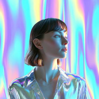 Chromafjord style, Midjourney V7: photographic portrait of female protagonist