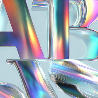 Chromafjord style, Midjourney V7: typographic composition with large letters