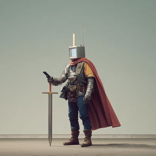 Motelsaurica style, Midjourney V7: concept art character design of retropunk steam knight