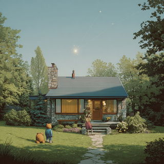 Motelsaurica style, Midjourney V7: retro fairy-tale illustration