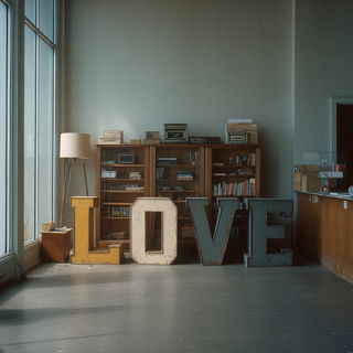 Motelsaurica style, Midjourney V7: typographic composition with large letters