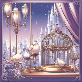 Collage Celestial Palaces style, Midjourney V7: traditional folk art