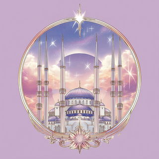 Collage Celestial Palaces style, Midjourney V7: bold minimalist logo design for Istanbul city municipal services