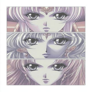 Collage Celestial Palaces style, Midjourney V7: black-and-white manga comic strip