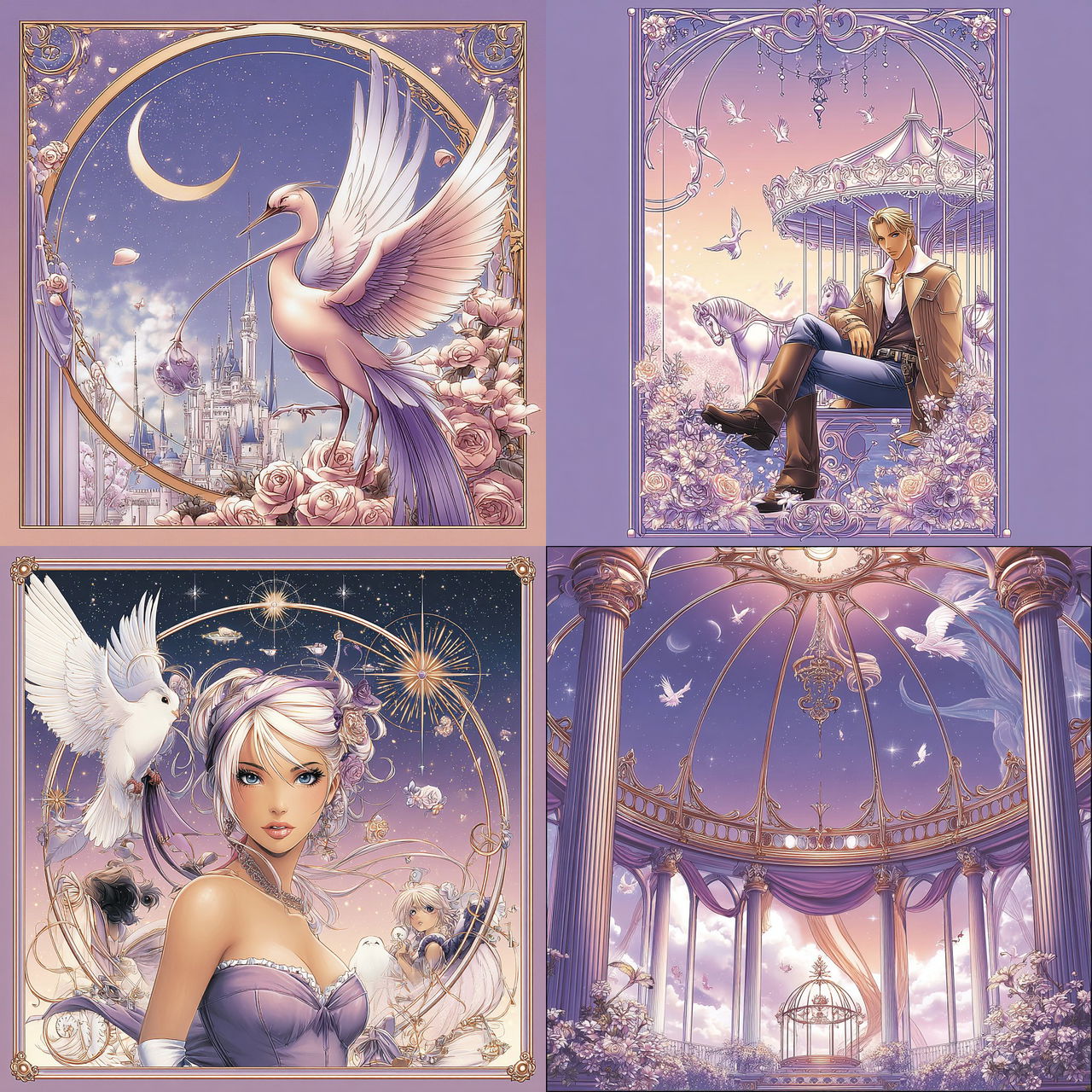 Collage Celestial Palaces style, Midjourney V7, render 1 of 4
