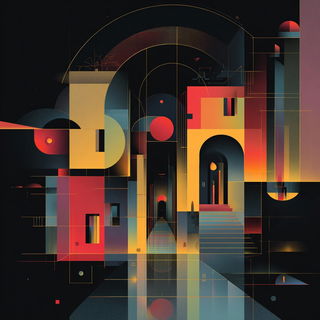 Penumbracircuit style, Midjourney V7: abstract 3D render