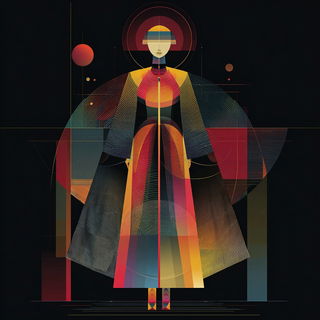 Penumbracircuit style, Midjourney V7: haute-couture fashion outfit