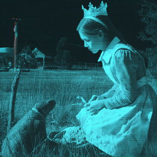 Infrared Midwayism style, Midjourney V7: retro fairy-tale illustration