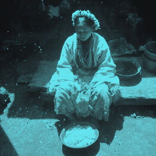 Infrared Midwayism style, Midjourney V7: traditional folk art