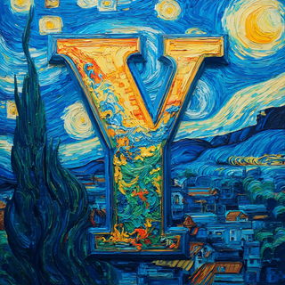 Vapourcoil style, Midjourney V7: typographic composition with large letters