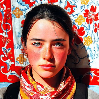 Cranehalo style, Midjourney V7: photographic portrait of female protagonist