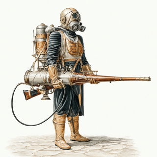 Limestone Anatomies style, Midjourney V7: concept art character design of retropunk steam knight