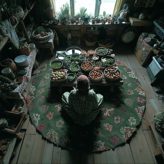 Vertijungle style, Midjourney V7: traditional folk art