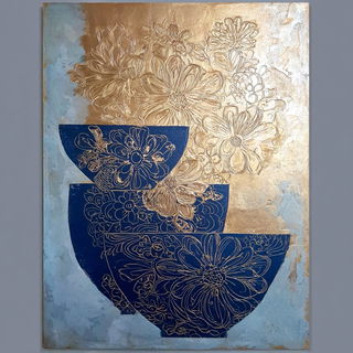 Indigo Arabesque style, Midjourney V7: traditional folk art
