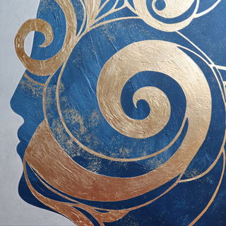 Indigo Arabesque style, Midjourney V7: editorial illustration for popular scientific magazine cover