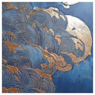 Indigo Arabesque style, Midjourney V7: creative pattern composition