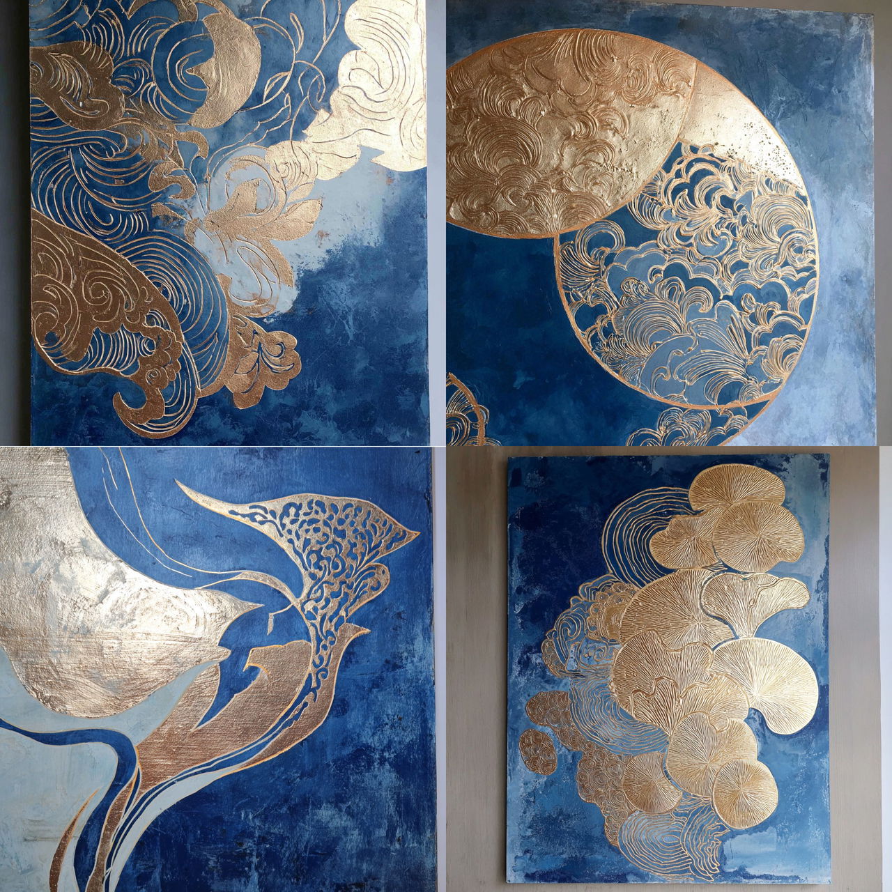 Indigo Arabesque style, Midjourney V7, render 1 of 4