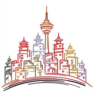Pagodacel style, Midjourney V7: bold minimalist logo design for Istanbul city municipal services