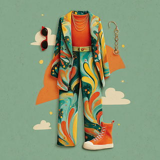 Junglebaroque style, Midjourney V7: haute-couture fashion outfit