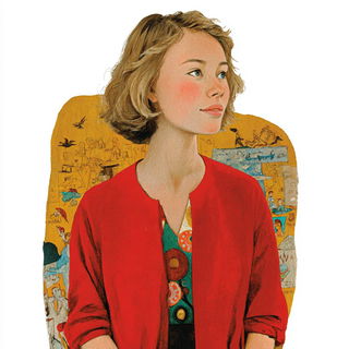 Gamboge Beastscript style, Midjourney V7: photographic portrait of female protagonist