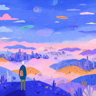 Crayon Cosmogony style, Midjourney V7: cinematic shot from sci-fi movie